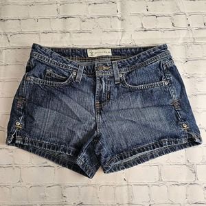 Vintage Arizona Denim Shorts‎ Womens Size 3 Hipster 100% Cotton Embroidered